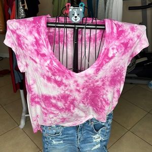 American Eagle Pink Tyedye Top